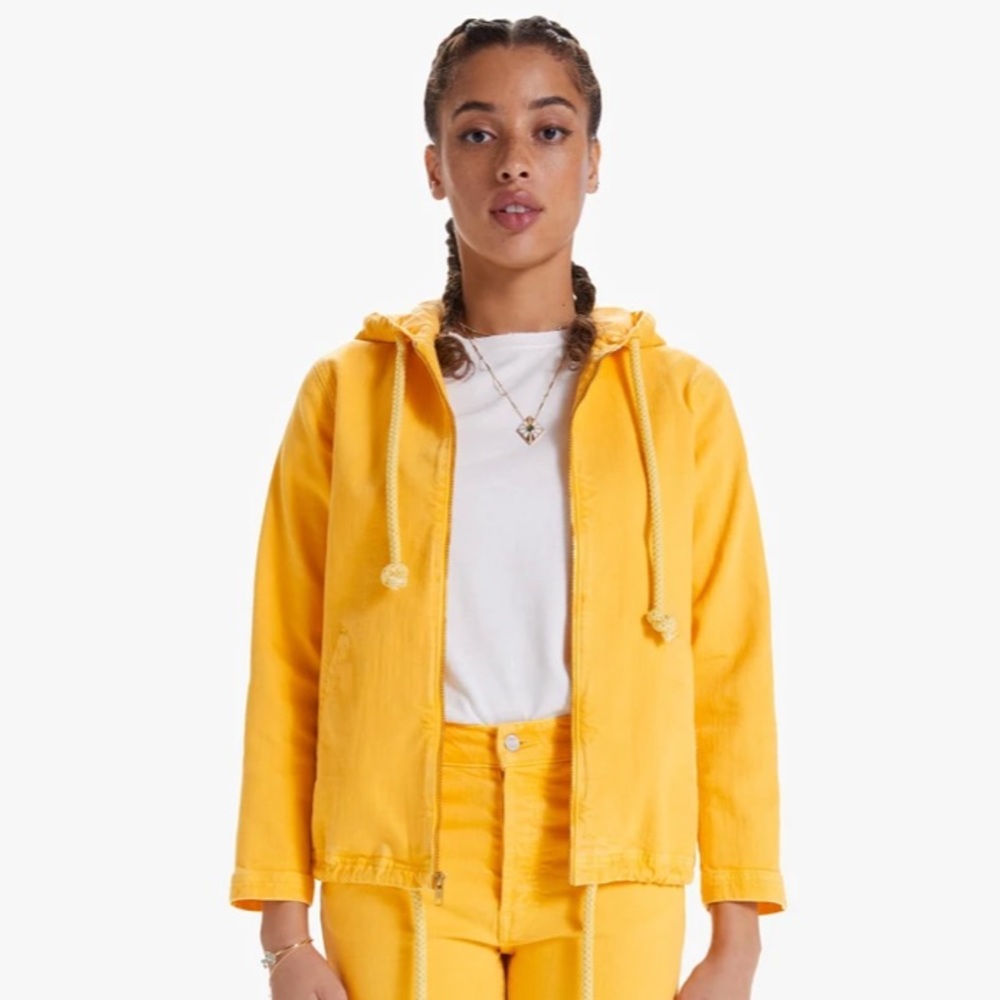 MOTHER Double Zip Hoodie Jacket The Devil May Care- Old Gold - Picture 6 of 9